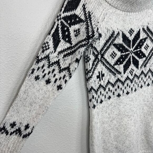 Abercrombie & Fitch Small Fair Isle Grey Cowl Sweater Dress - Picture 5 of 14